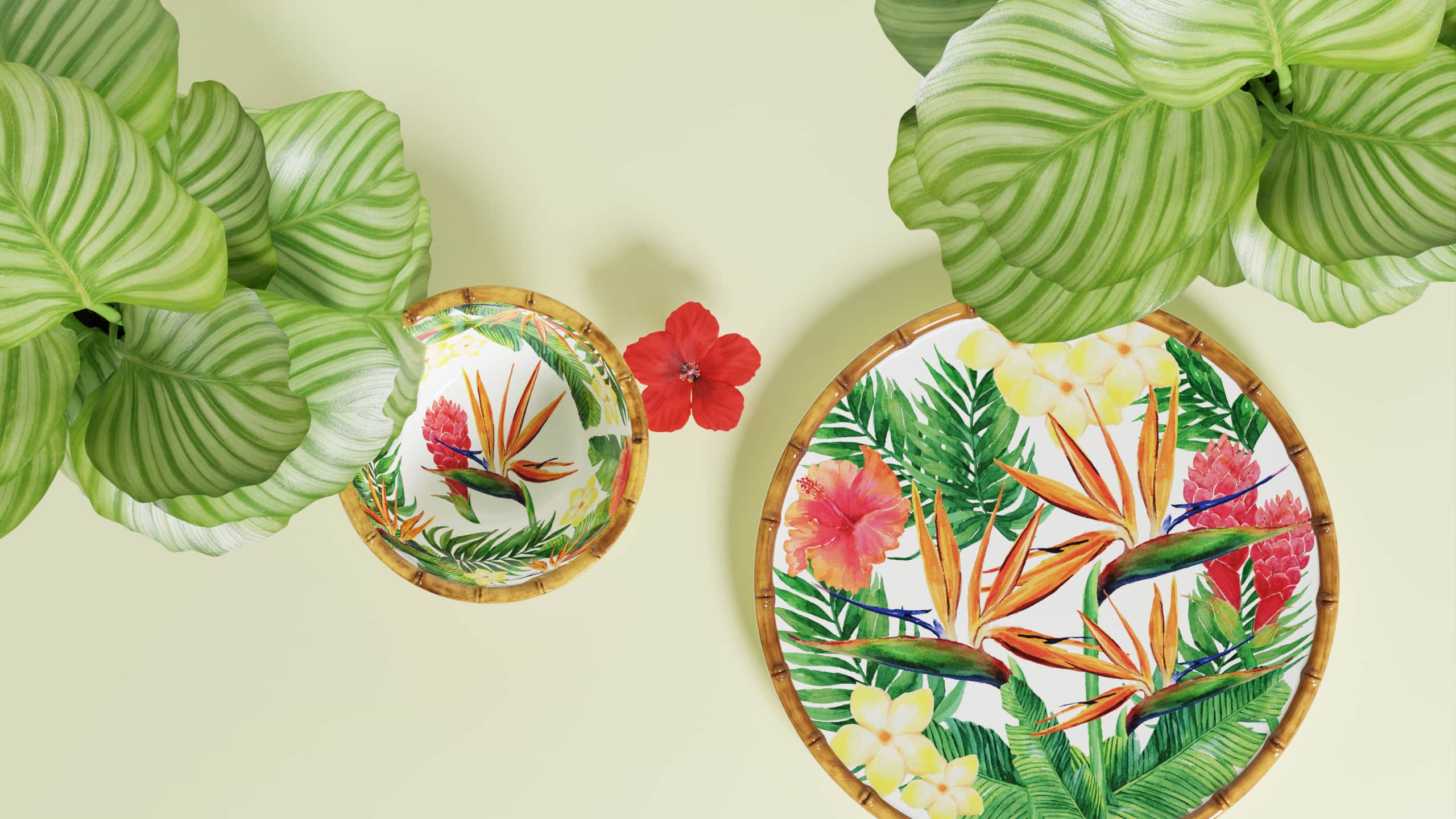 Melamine Collectie Exotisch bloemen-Les Jardins de la Comtesse nl