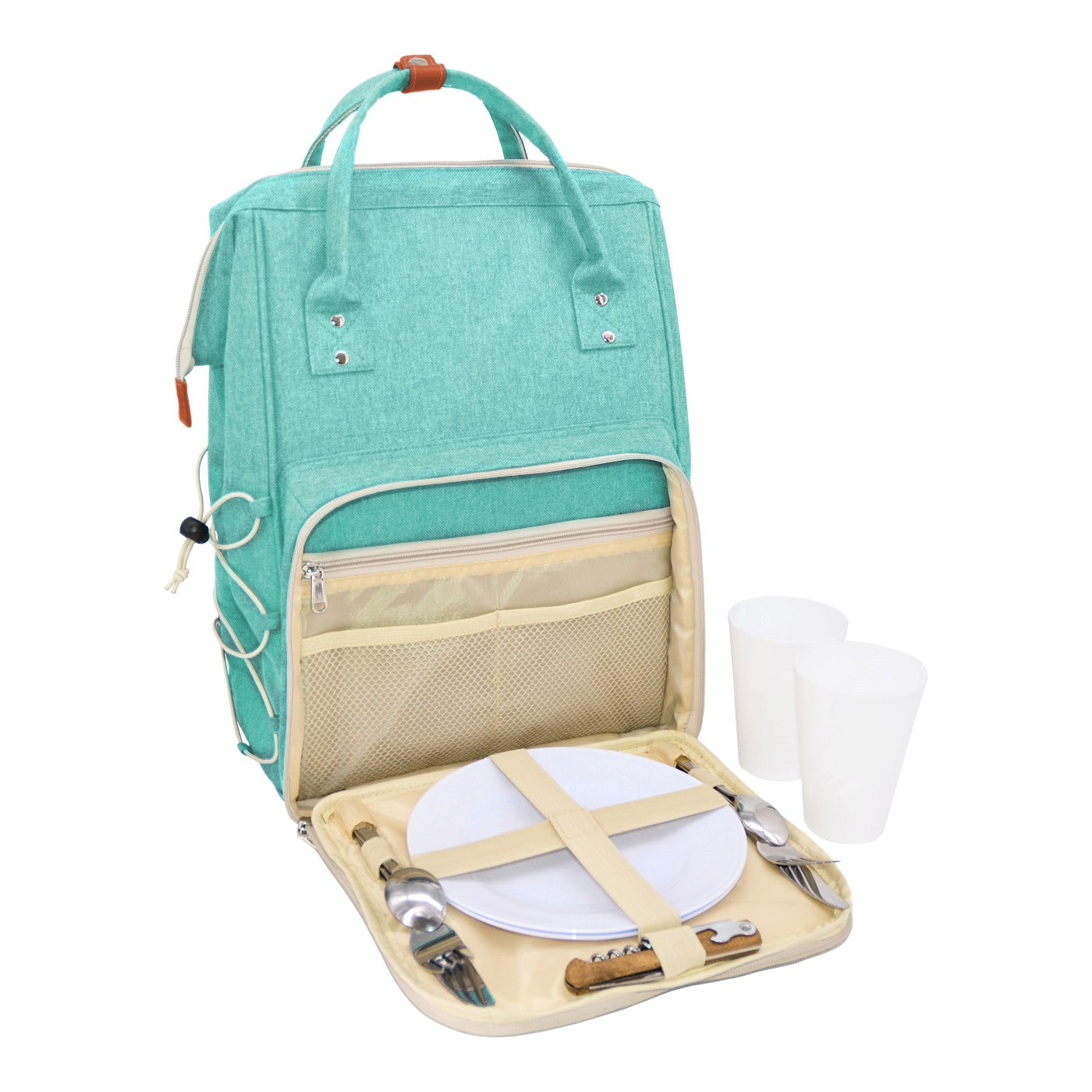 Picknickrugzak turquoise - 2 personen