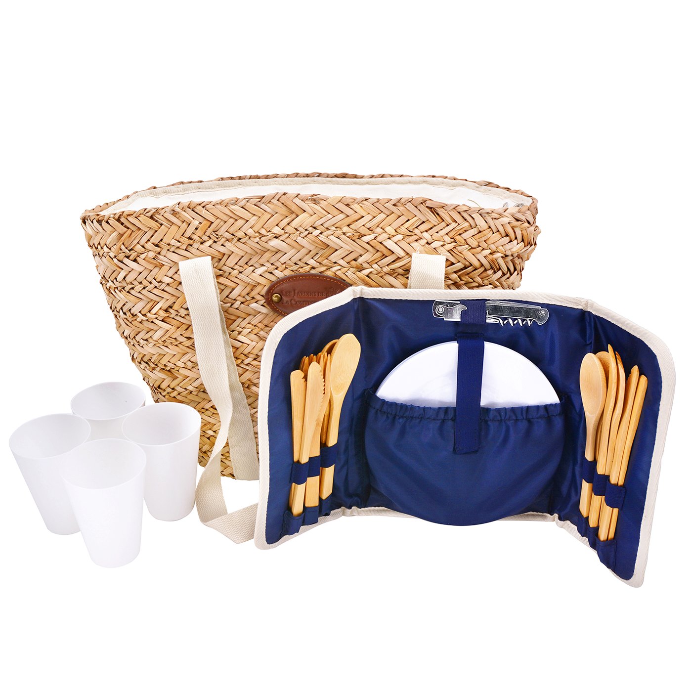 Strandtas picknick Riviera linnen - 4 personen