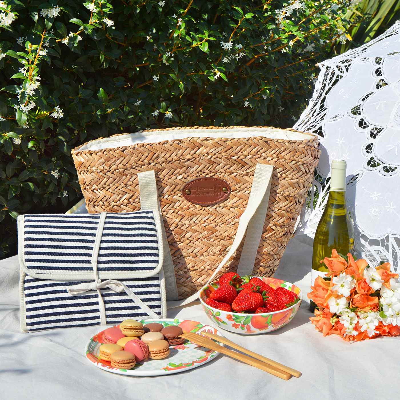 Strandtas picknick Riviera linnen - 4 personen