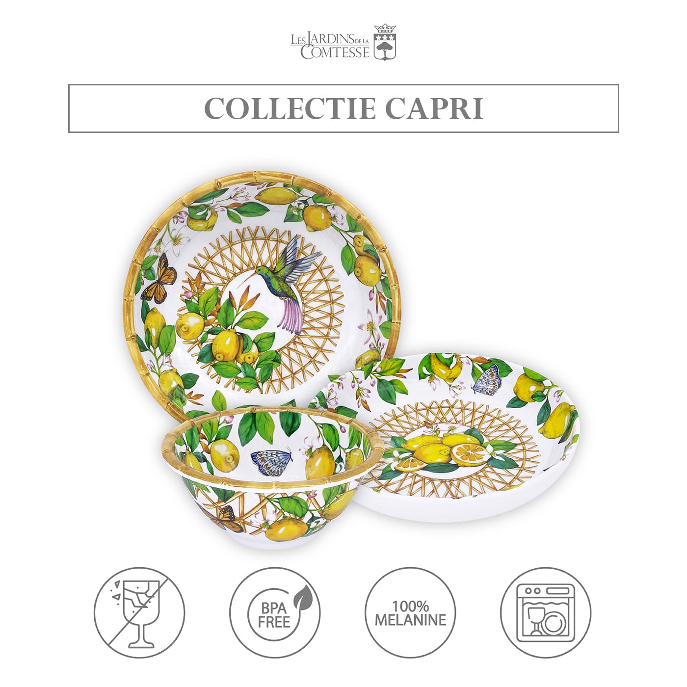Soepbord van melamine met citroenen - Ø 20 cm