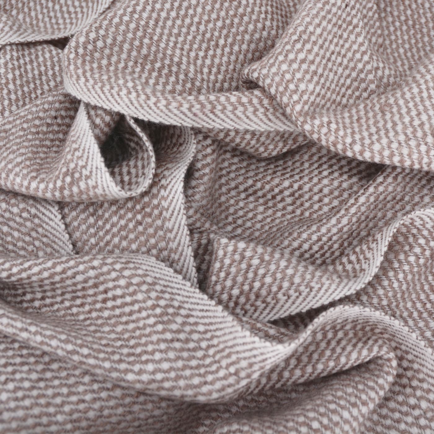 Heren & dames sjaal van kasjmier en wol 40 x 190 cm - Bruin / Wit