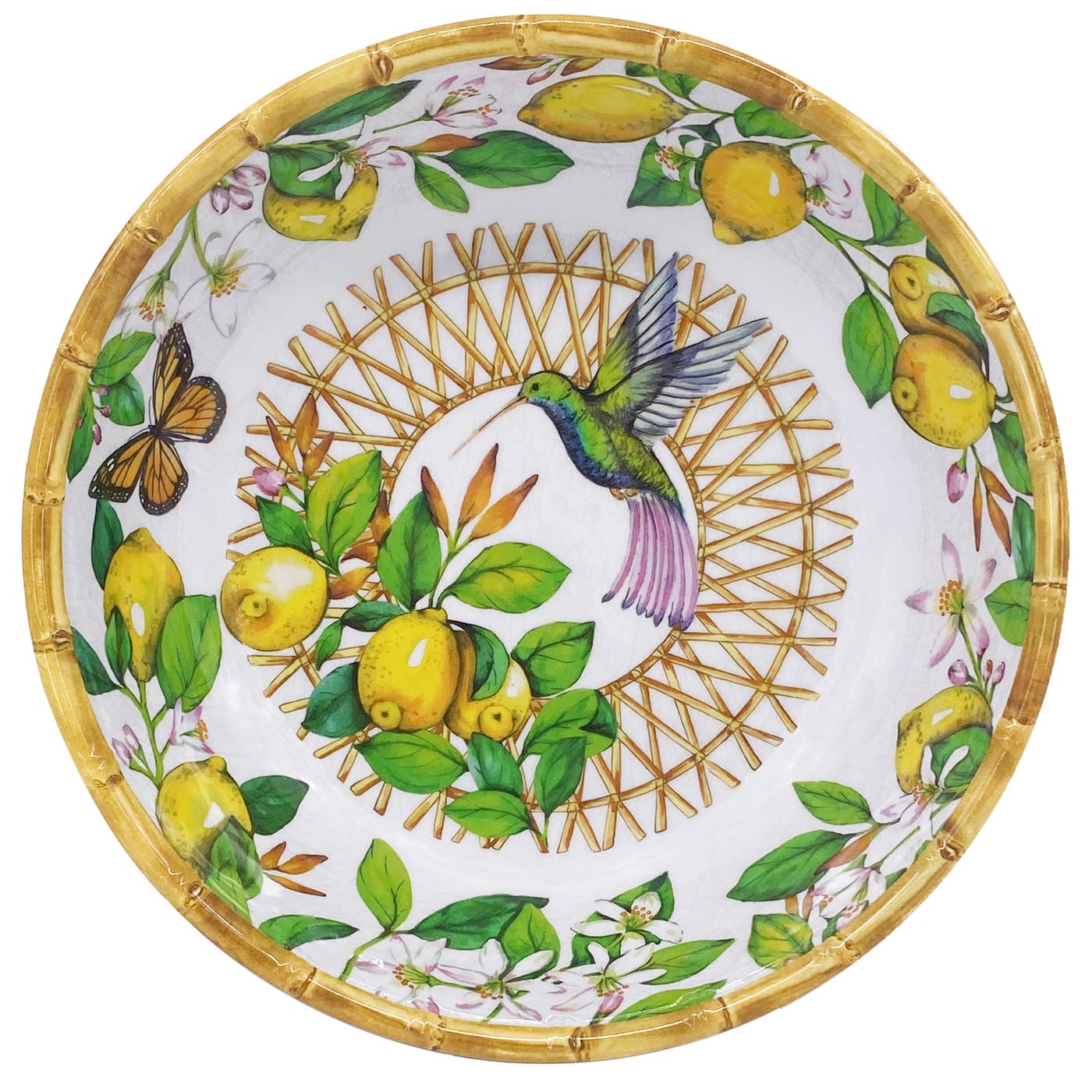 Groot soepbord melamine met citroenen - Ø 23 cm