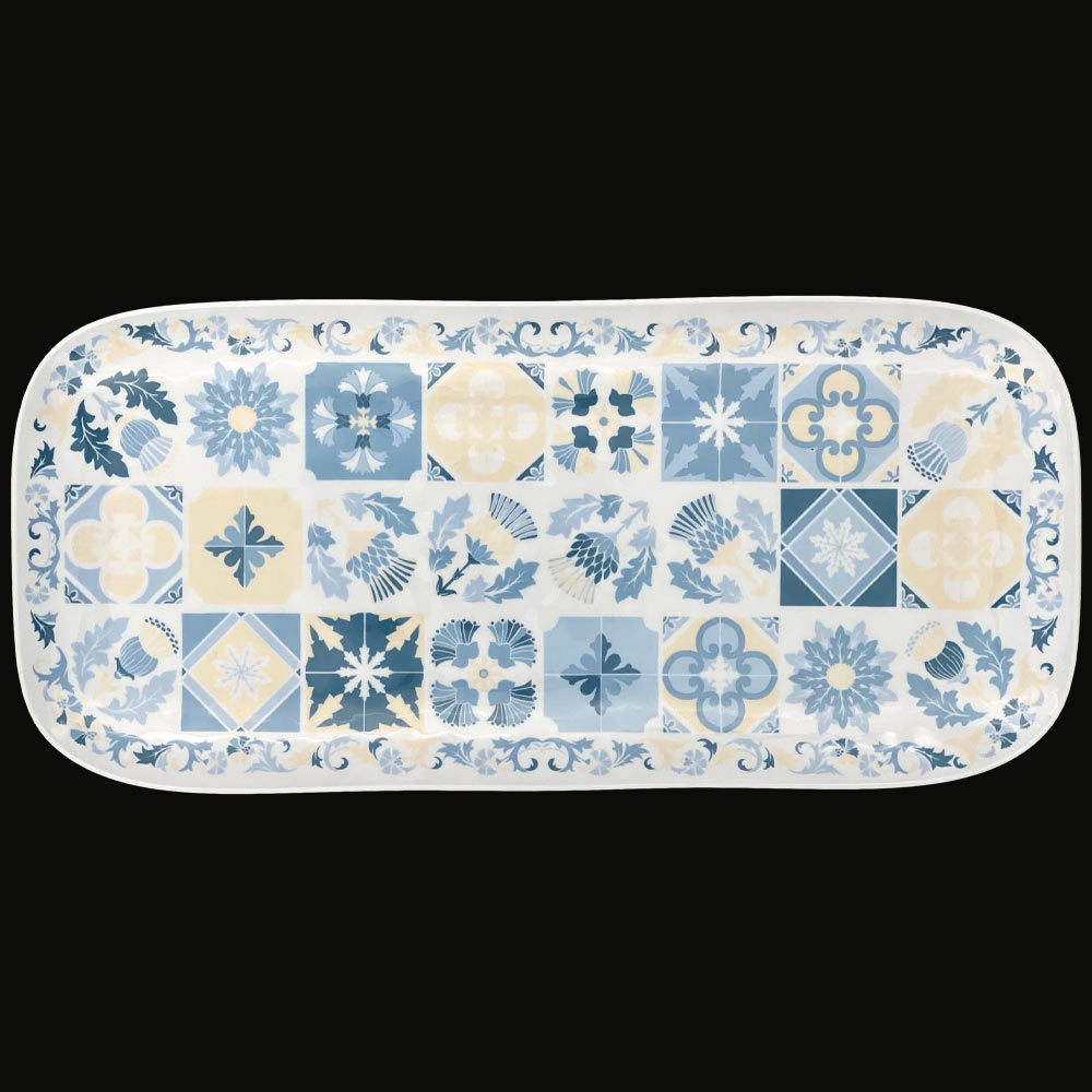 Lange rechthoekige taartschotel - zuiver melamine - 37,5 cm - Lissabon