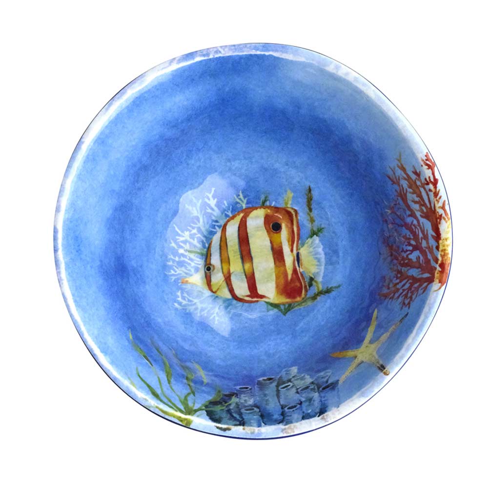 Kom van pure melamine - Zeebodem. 2 stukken