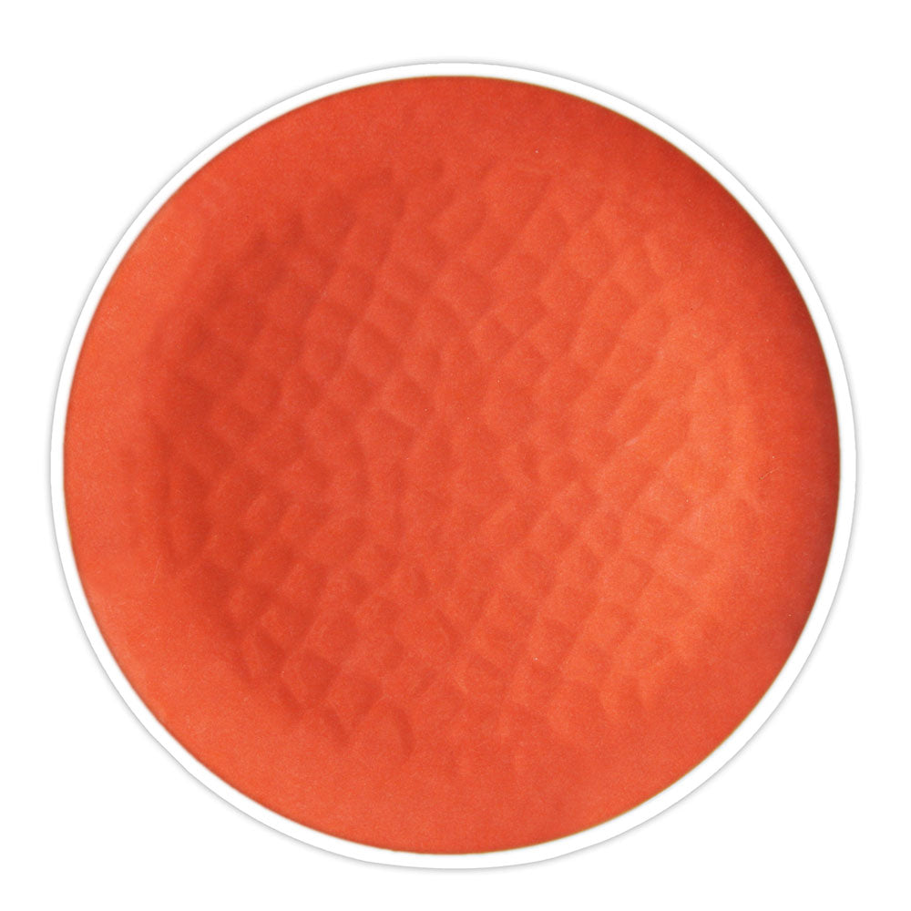 Plat bord van 23 cm van pure melamine - Rood. 2 stukken
