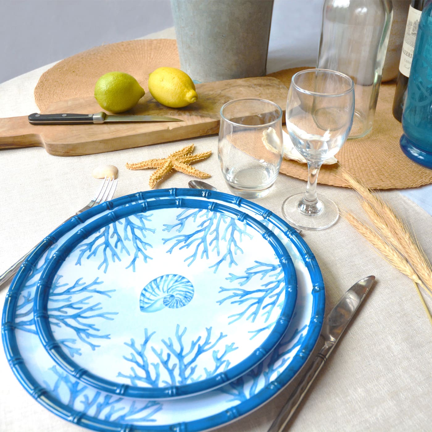 Groot koraal melamine dinerbord - Ø 28 cm