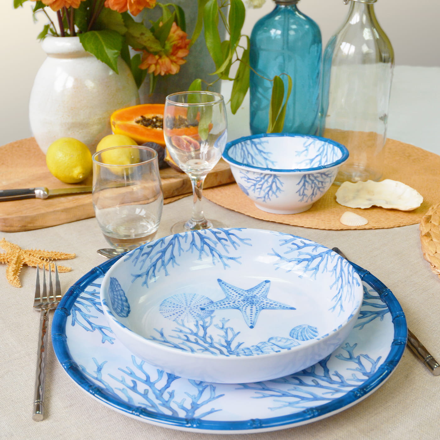 Koraal melamine soepbord - Ø 20 cm