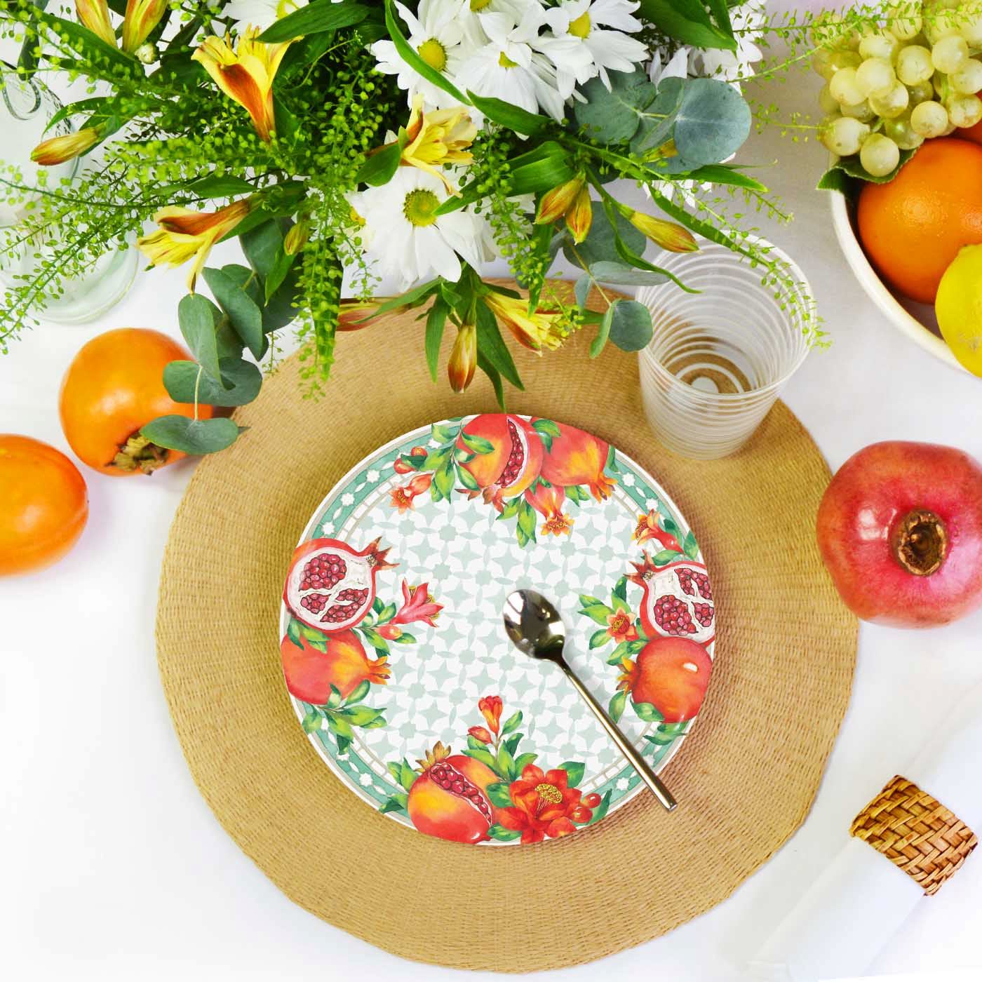 Klein plat dessertbord van melamine granaatappel - Ø 23 cm
