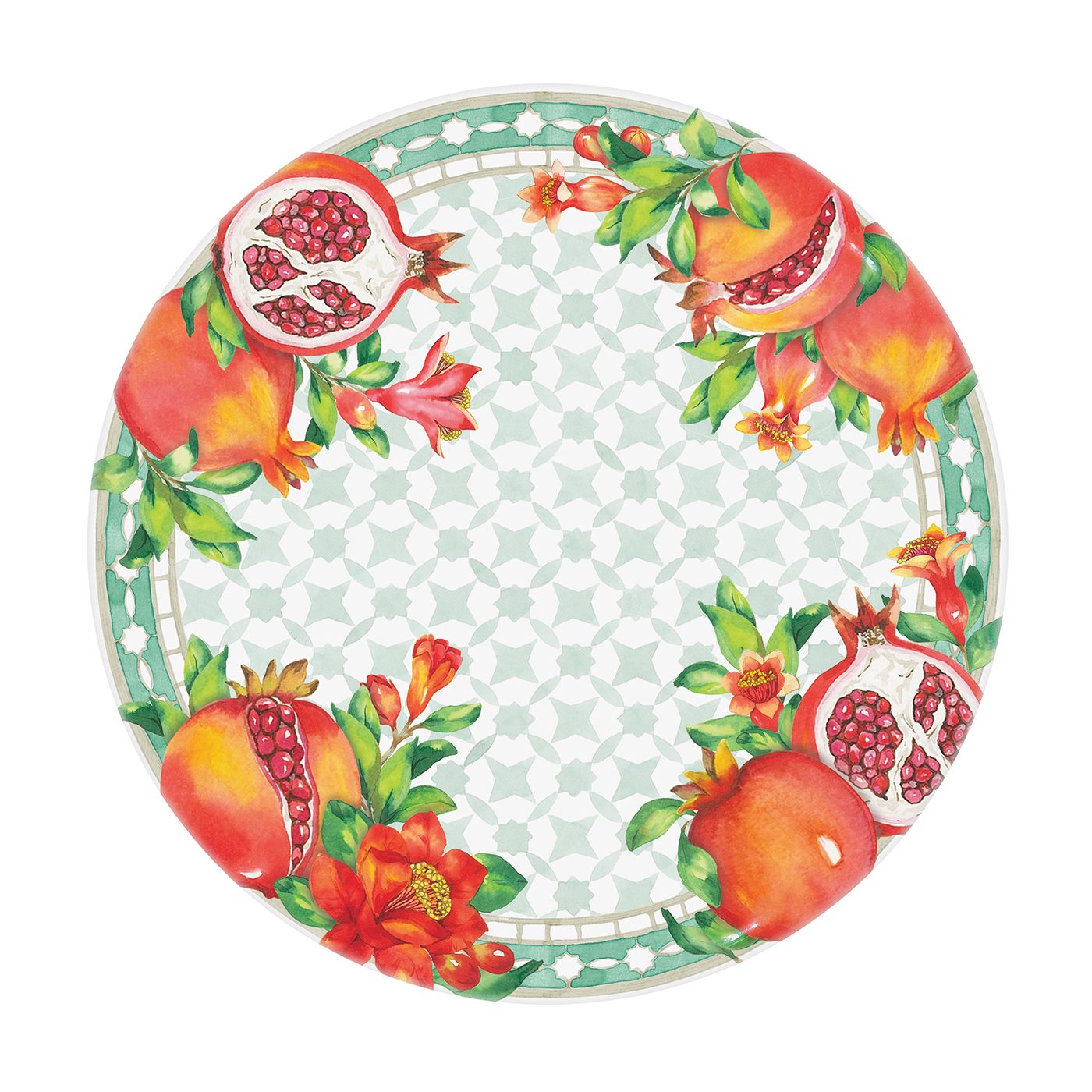 Klein plat dessertbord van melamine granaatappel - Ø 23 cm