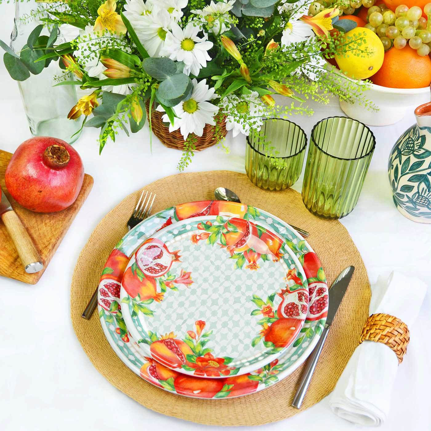 Klein plat dessertbord van melamine granaatappel - Ø 23 cm