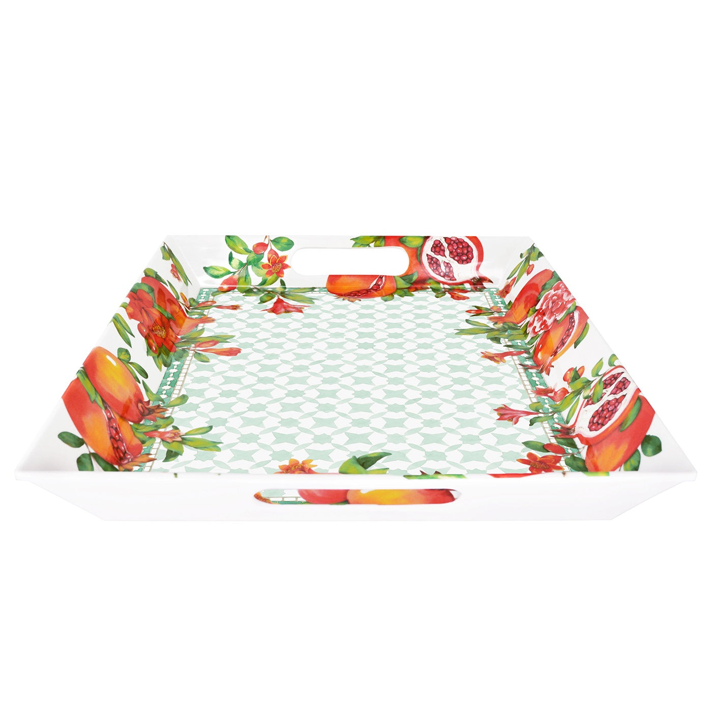 Groot dienblad van melamine met handvatten granaatappel - 50 x 36 x 5 cm