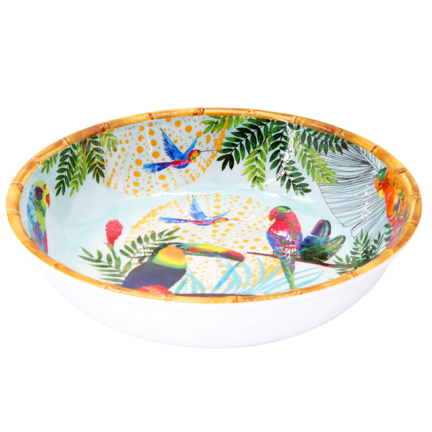 Groot soepbord melamine met toekans - Ø 23 cm