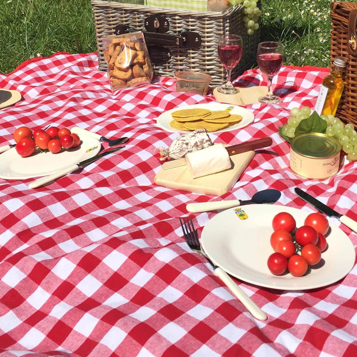 Picknickkleed waterdicht met rode controles