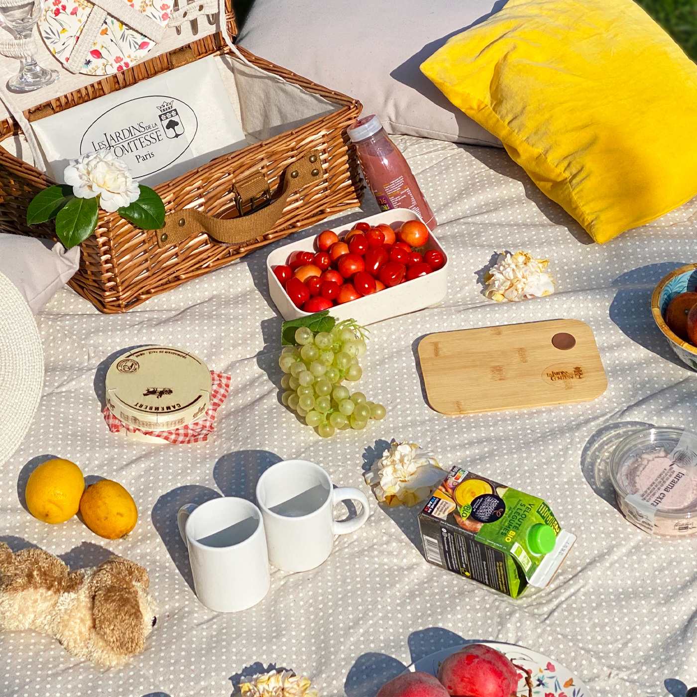 Picknickkleed waterdicht Beige met witte stippen