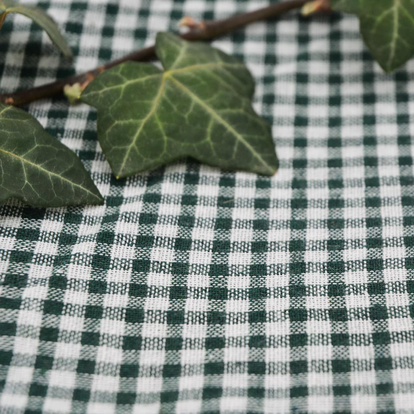 Picknickleed met donkergroen ruitjes en waterdichte achterkant