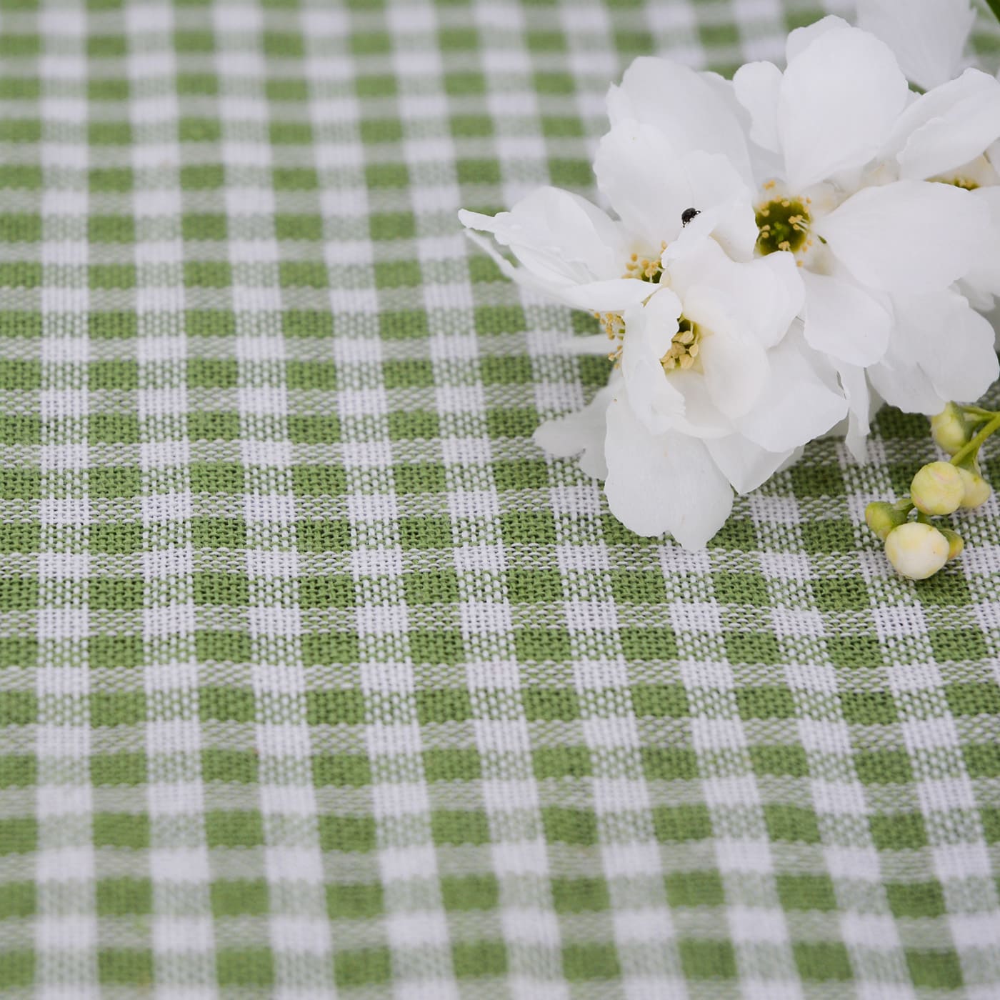 Picknickkleed waterdicht kleine groene en witte ruitjes