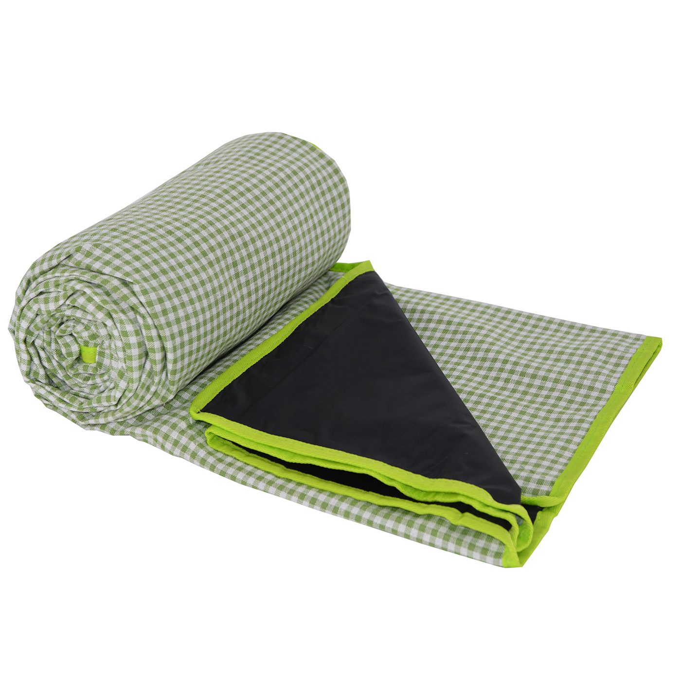 Picknickkleed waterdicht XL kleine groene en witte ruitjes