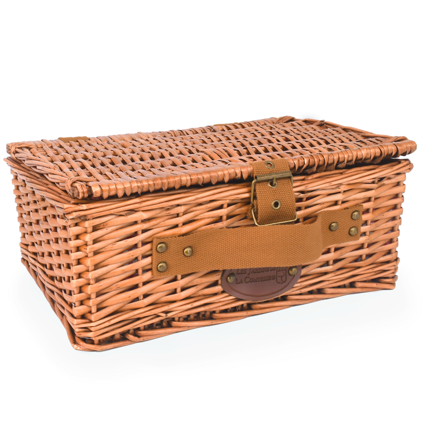 Picknickmand "Solo" rood geruite stof - 1 persoon