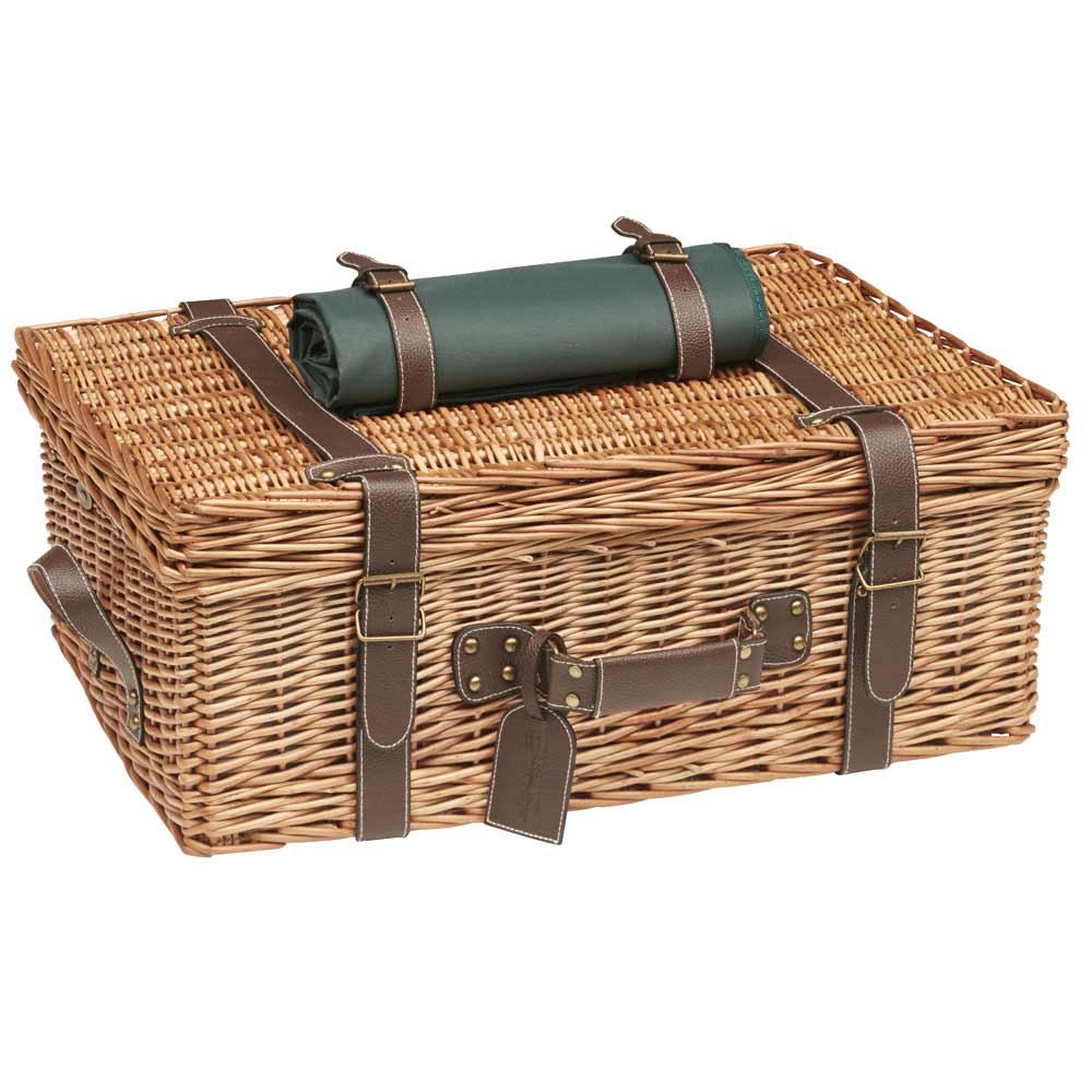 Prestige Picknickmand met leer Champs-Elysées groen - 6 personen