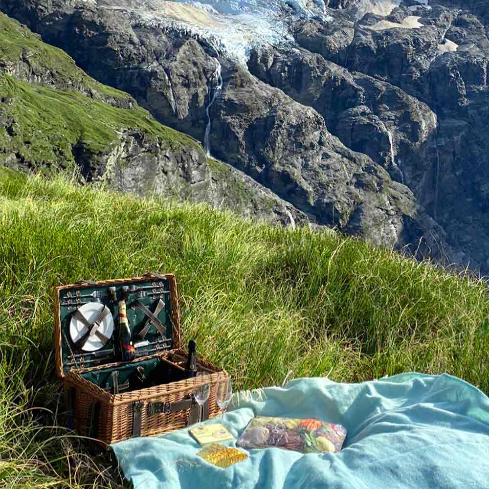 Prestige Picknickmand met leer Champs-Elysées groen - 4 personen