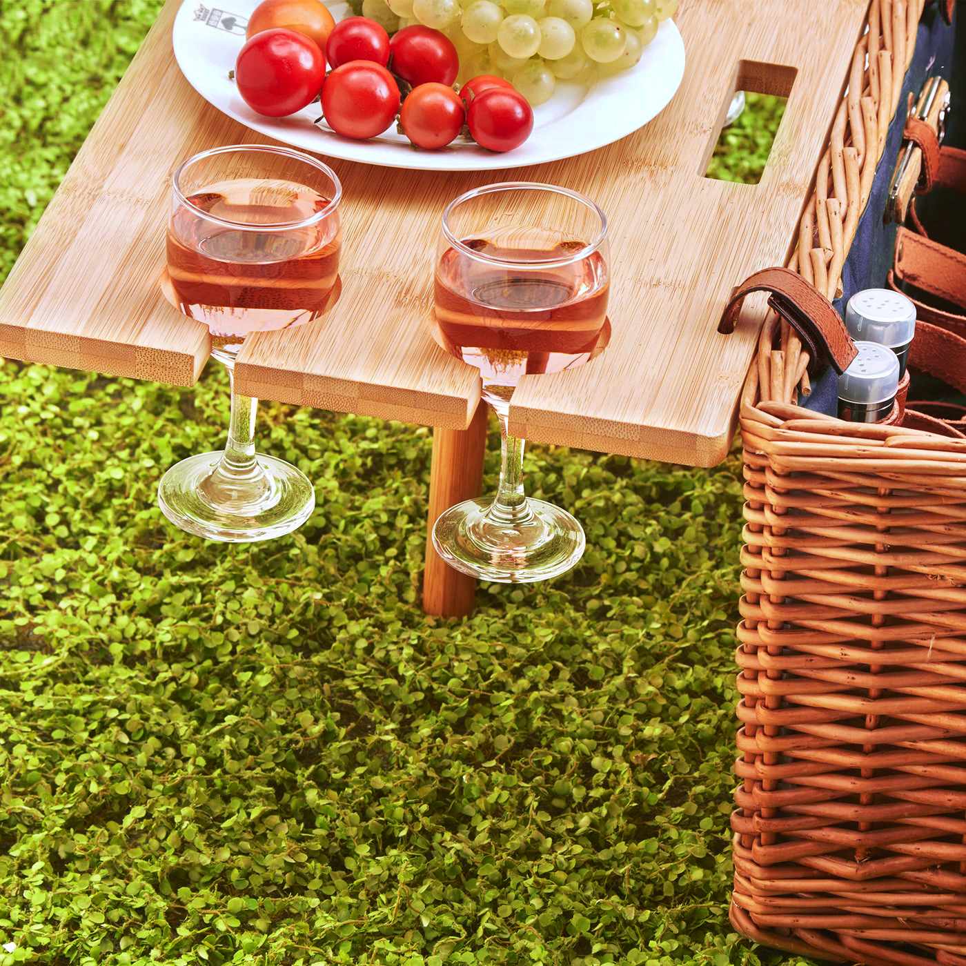 Picknickmand Saint-honoré blauw met tafel - 4 personnes