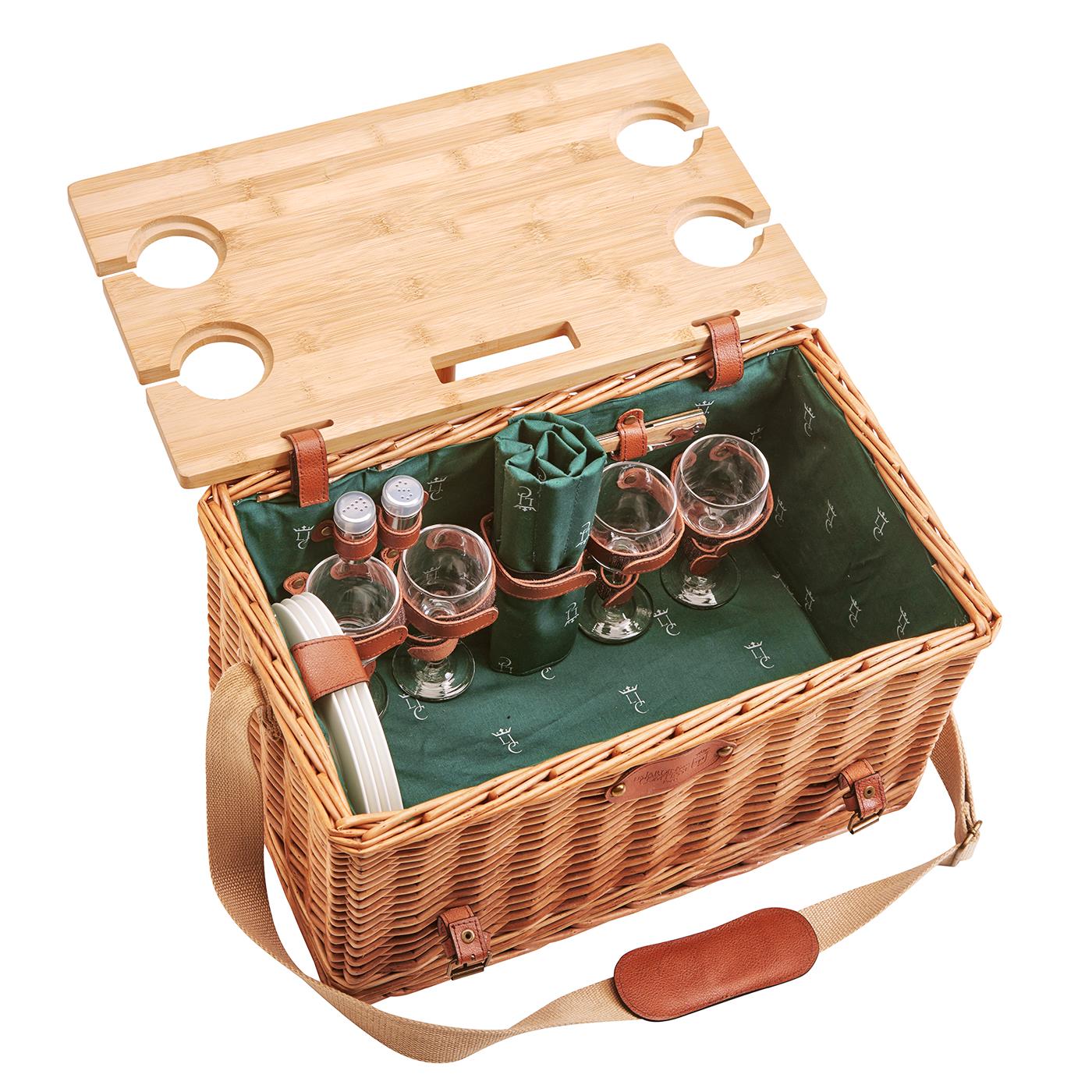 Picknickmand Saint-honoré groen met tafel - 4 personnes