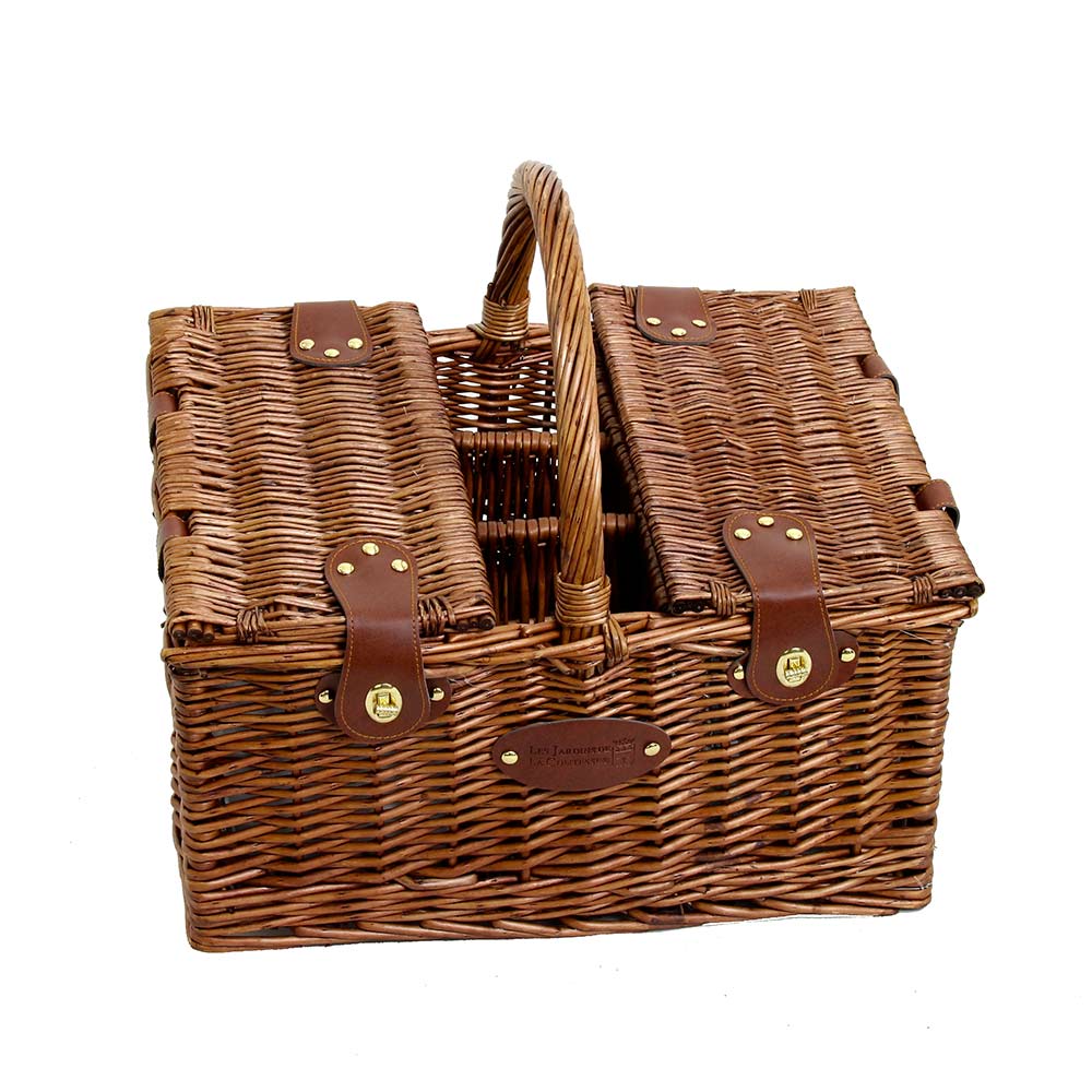 Picknickmand Saint-Germain groene geruite stof - 4 personen