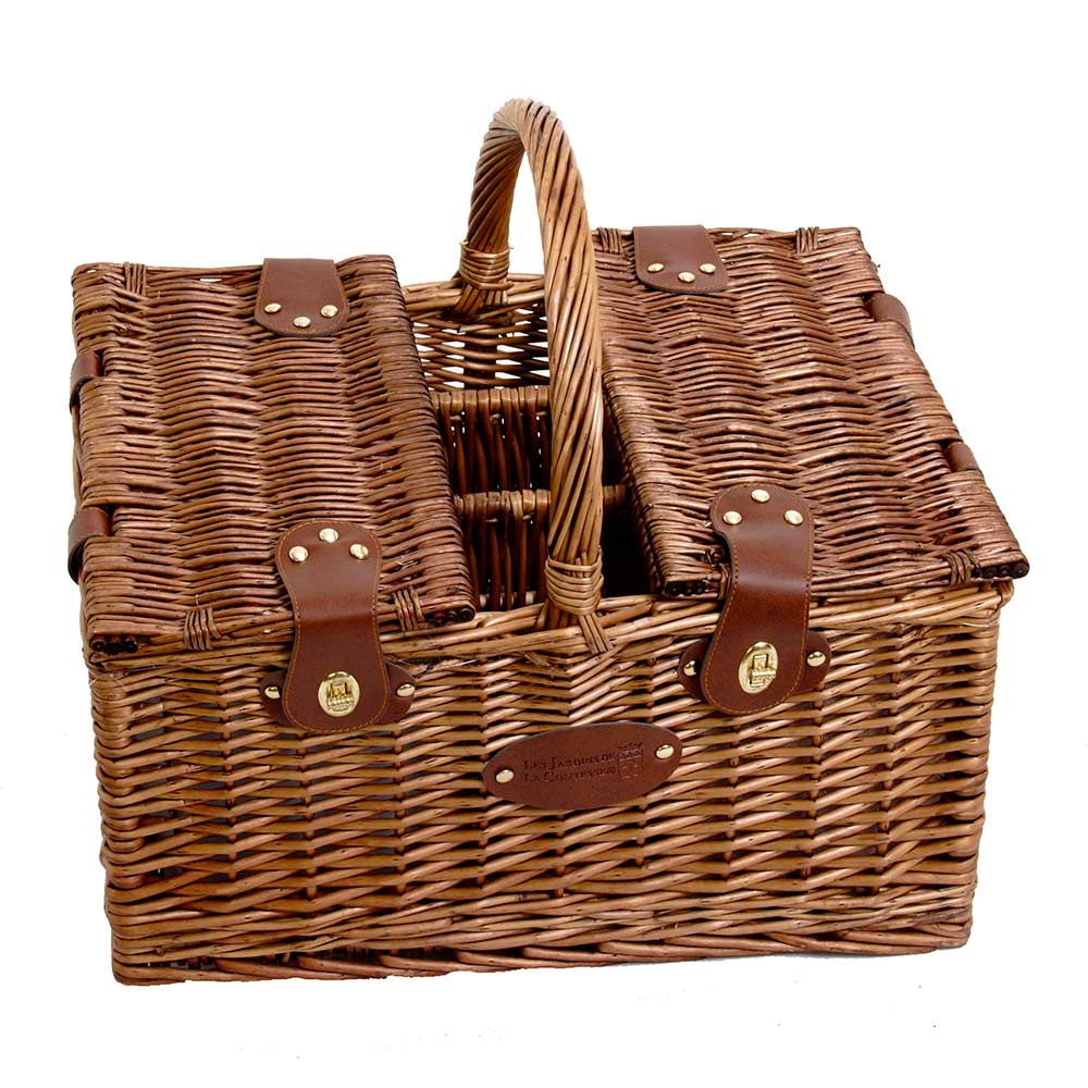 Picknickmand Saint-Germain rood geruite stof - 4 personen