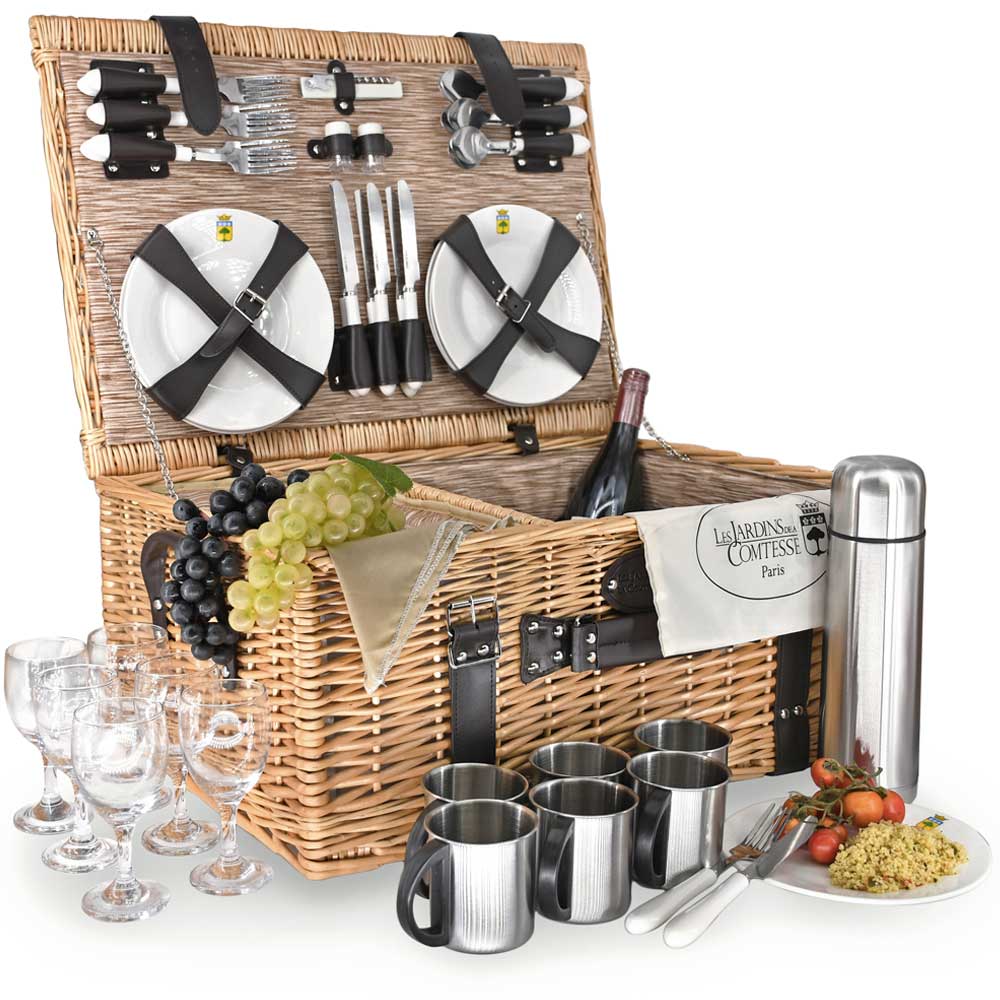 Picknickmand voor 4 personen - Geïsoleerd koelvak Picknickmand voor 4 personen - Geïsoleerd koelvak