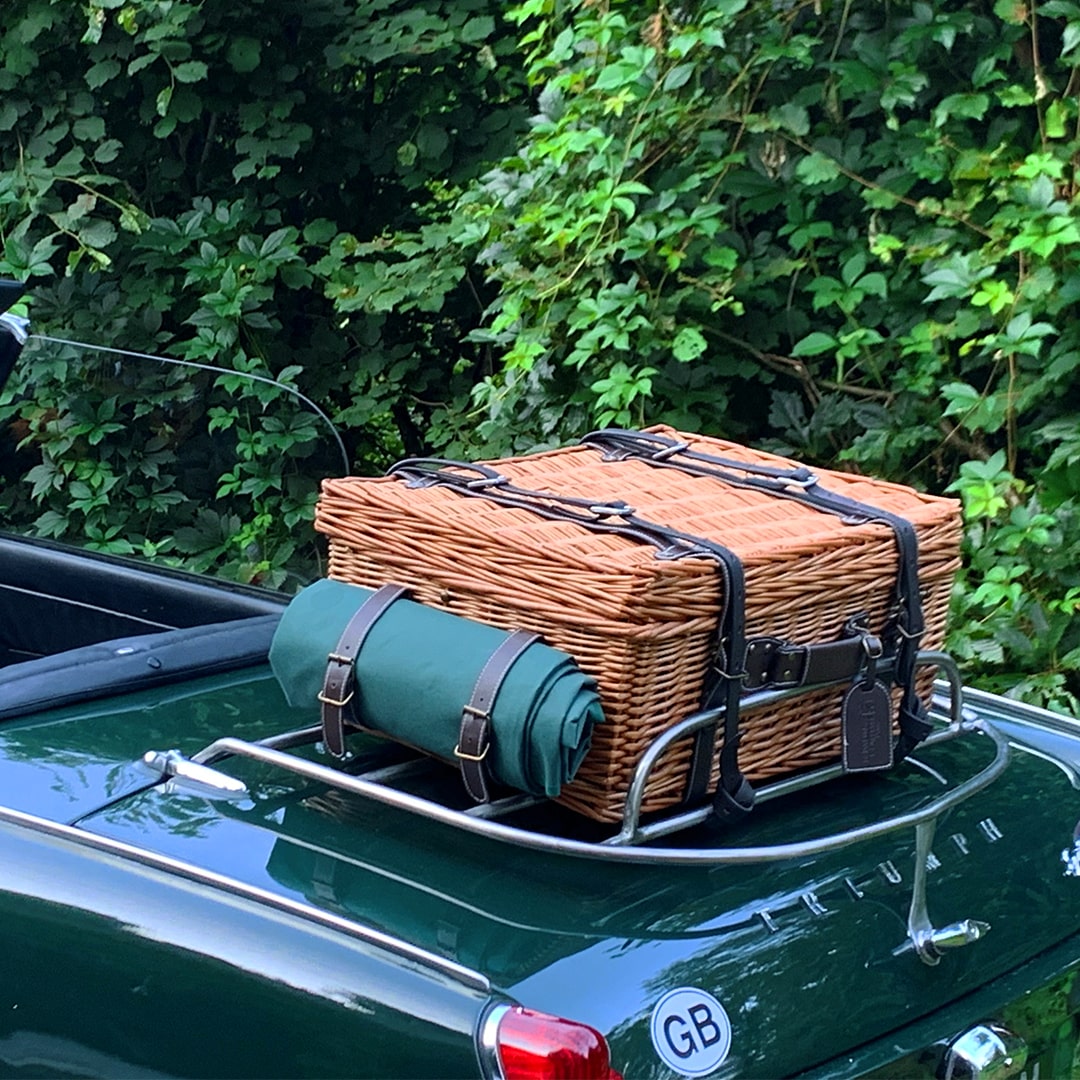 Prestige Picknickmand met leer Champs-Elysées groen - 4 personen