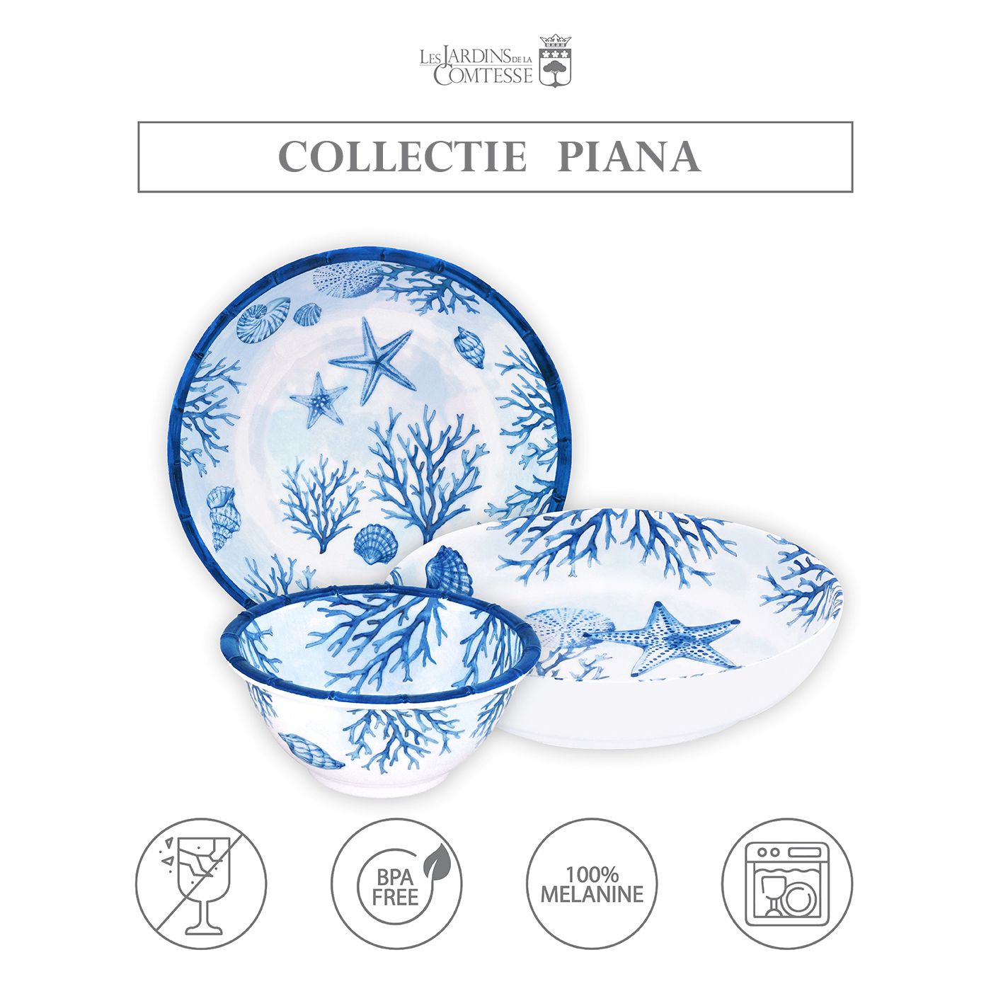 Koraal melamine soepbord - Ø 20 cm