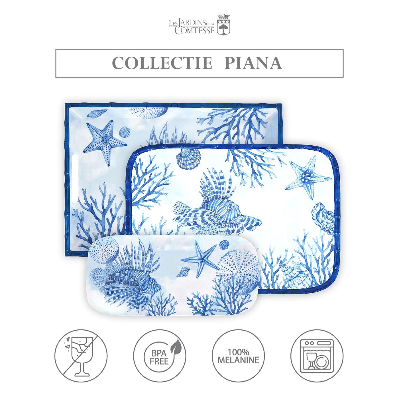 Groot rechthoekig melamine display dienblad - 45 x 32 cm