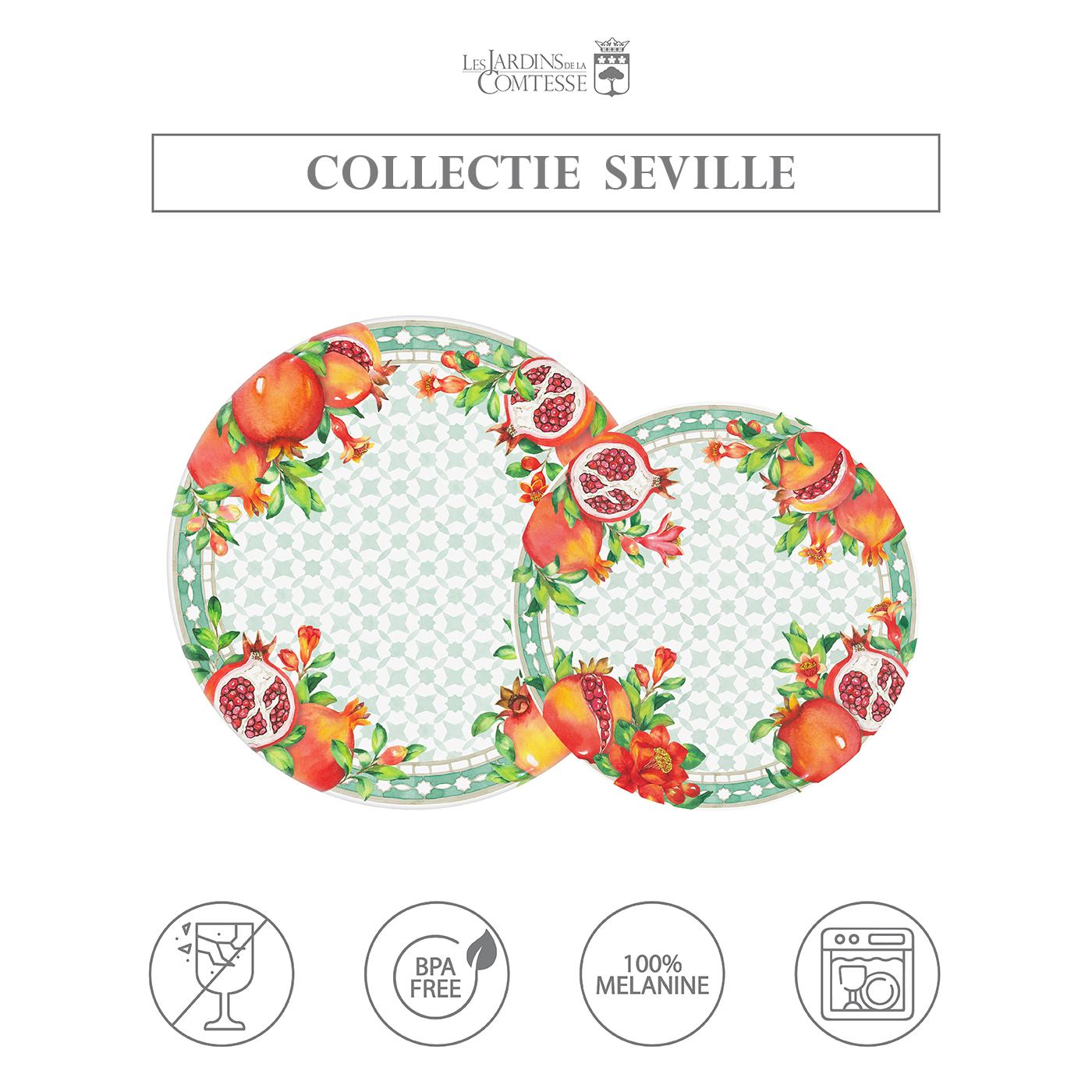 Klein plat dessertbord van melamine granaatappel - Ø 23 cm