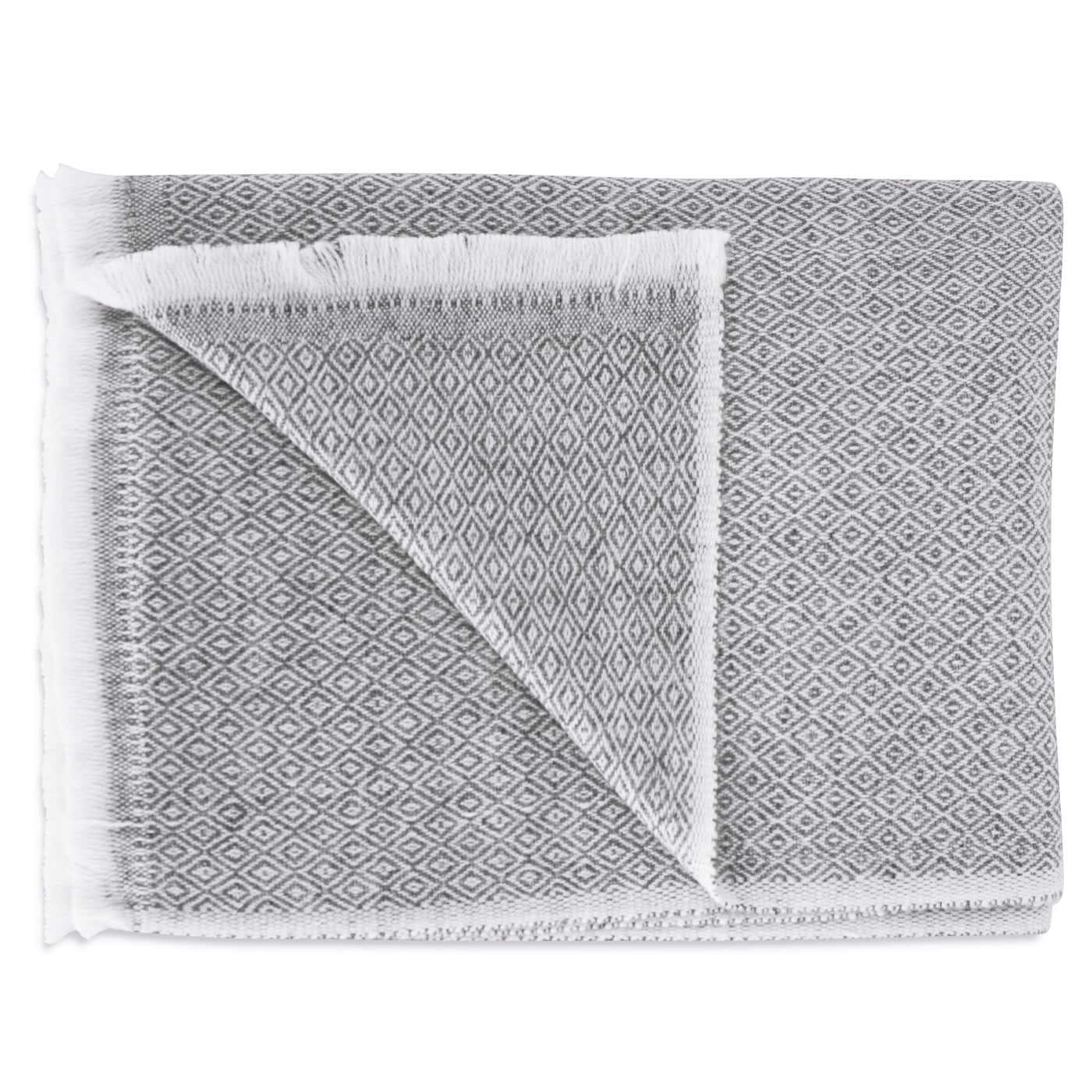 Sjaal vrouw Grijs Antraciet ruitpatroon