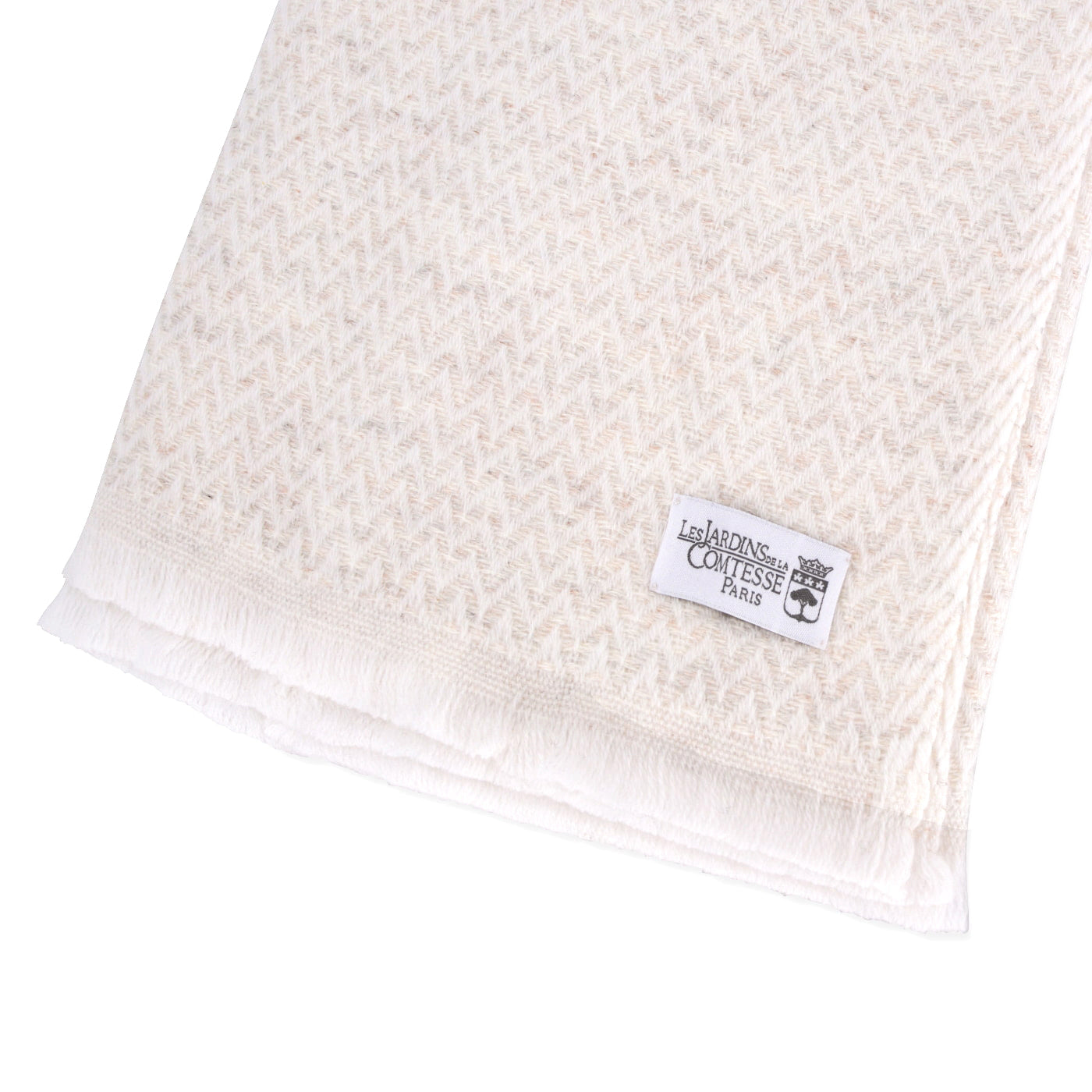 Sjaal van kasjmier en wol Heren & Dames 70 x 210 cm - Beige Amandel kleine dakspanten