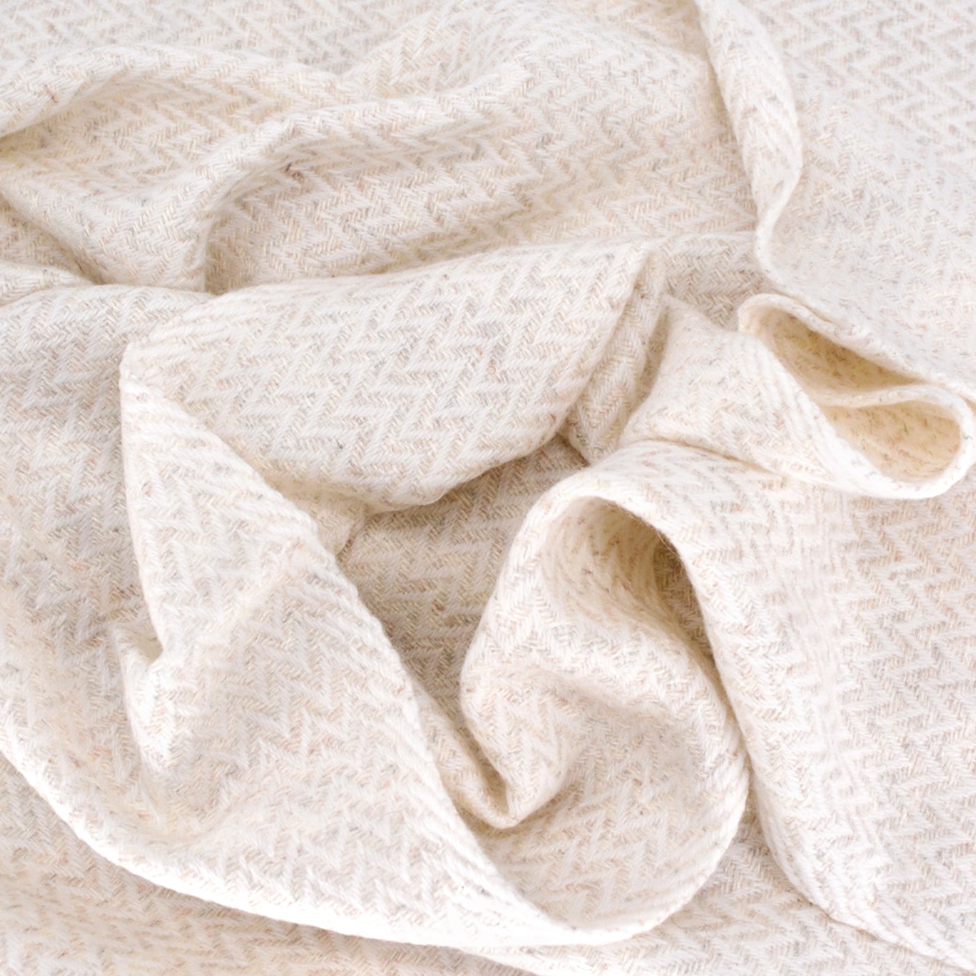 Sjaal van kasjmier en wol Heren & Dames 70 x 210 cm - Beige Amandel kleine dakspanten