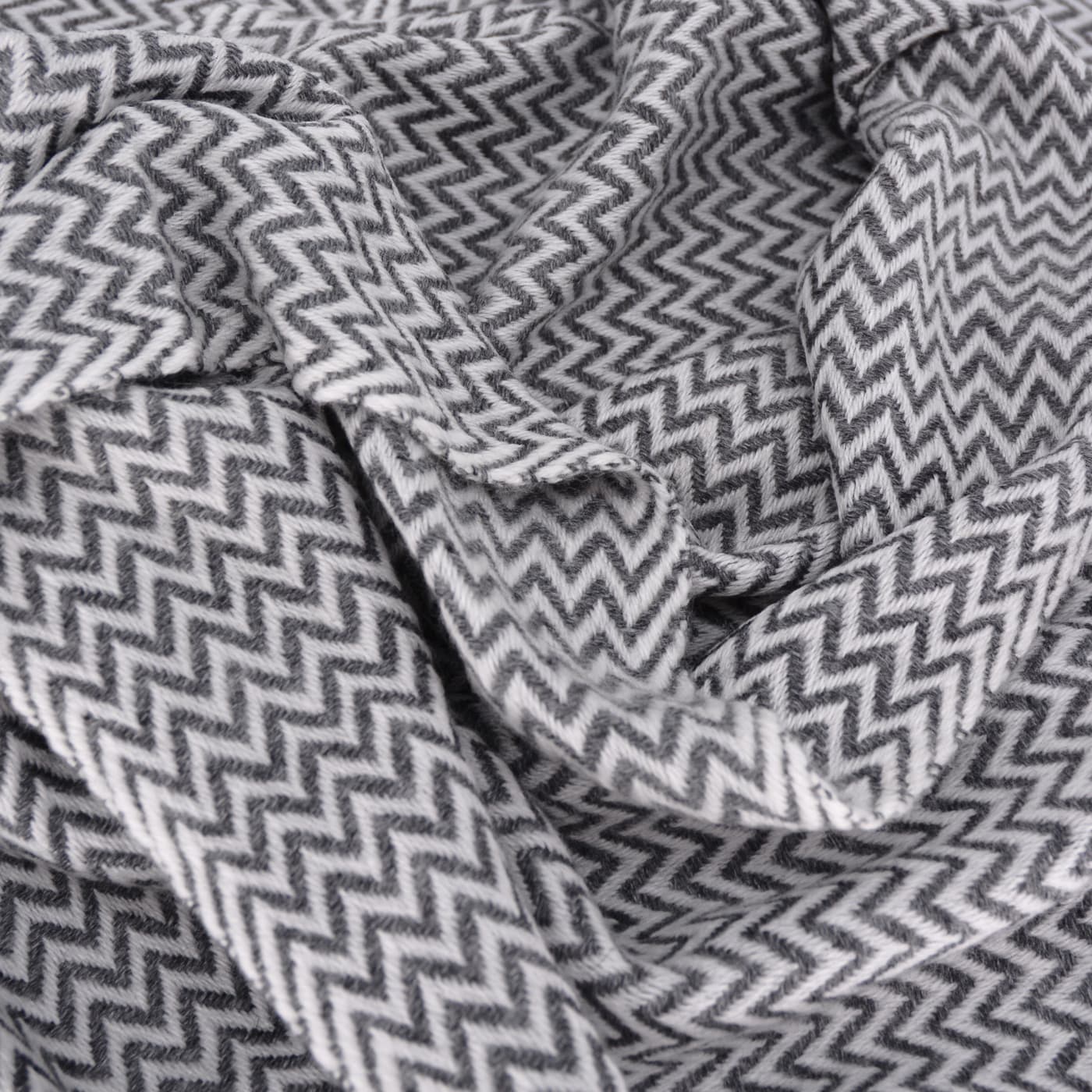 Sjaal van kasjmier en wol Heren & Dames 70 x 210 cm - Antracietgrijs kleine visgraat