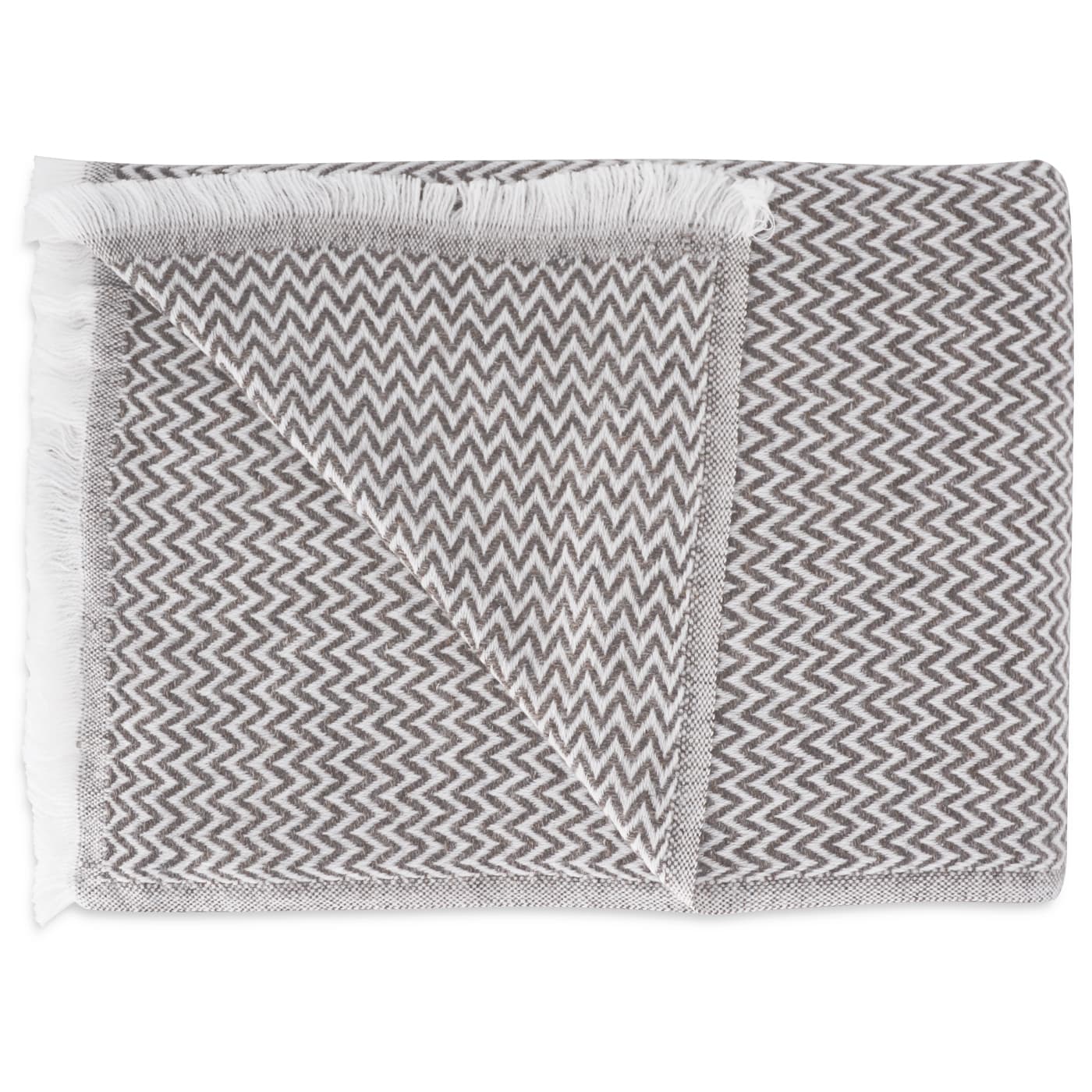 Sjaal van kasjmier en wol Heren & Dames 70 x 210 cm - Bruin kleine dakspanten