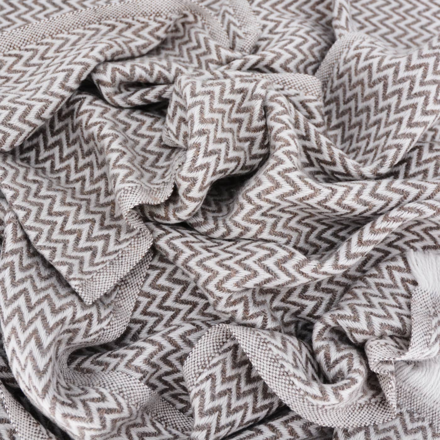 Sjaal van kasjmier en wol Heren & Dames 70 x 210 cm - Bruin kleine dakspanten