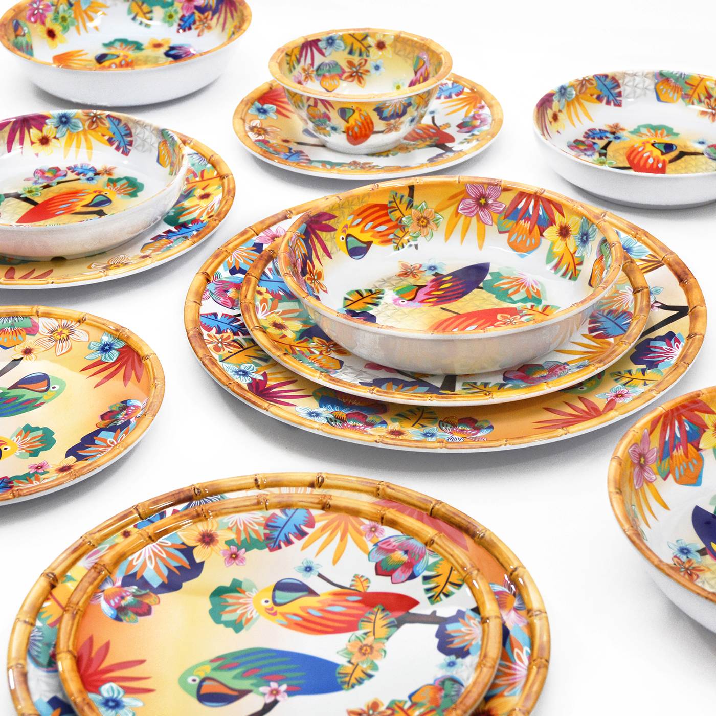 Soepbord van melamine met papegaaien - Ø 20 cm