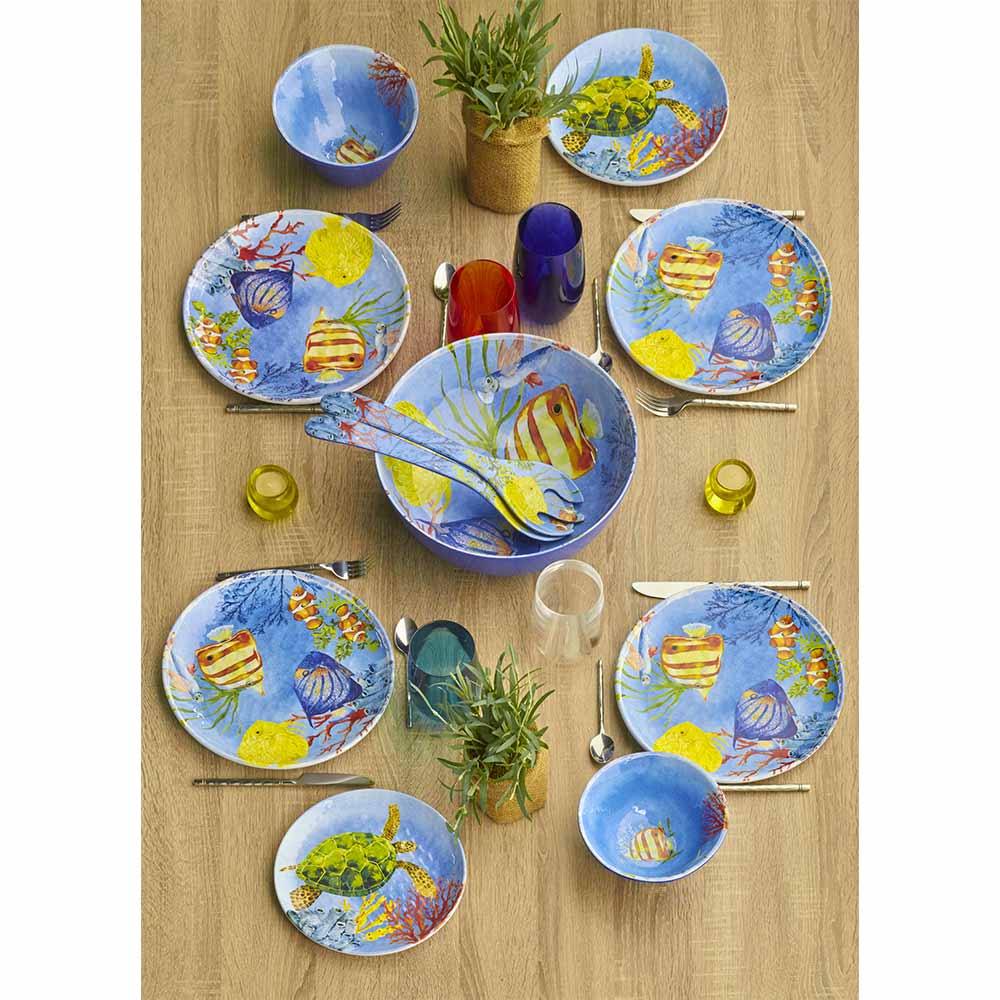 Kom van pure melamine - Zeebodem. 2 stukken