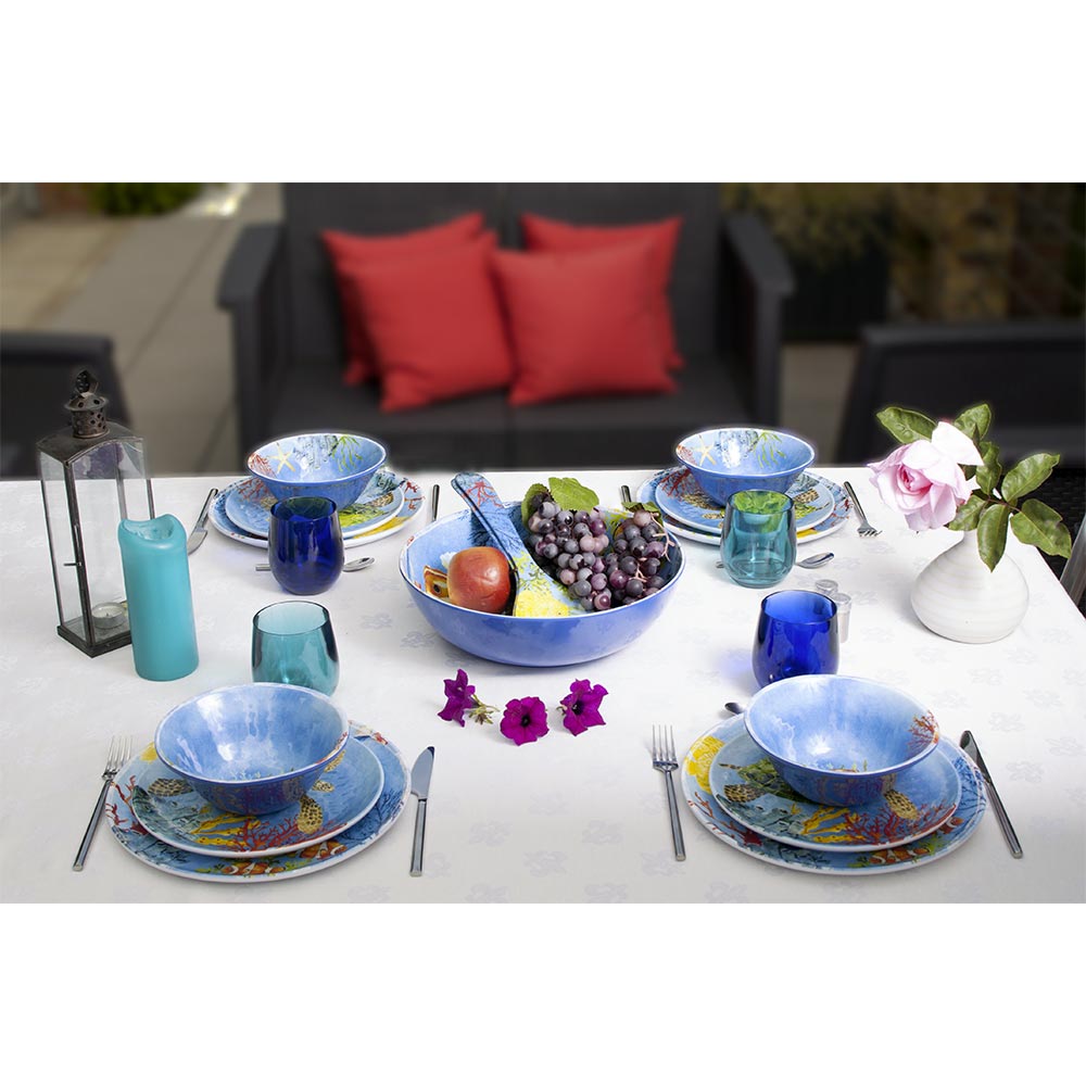 Kom van pure melamine - Zeebodem. 2 stukken