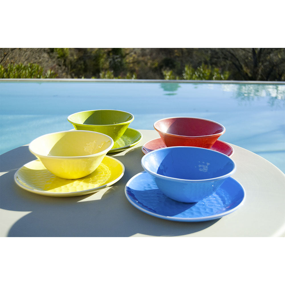 Kom van puur melamine - Groen. 2 stukken