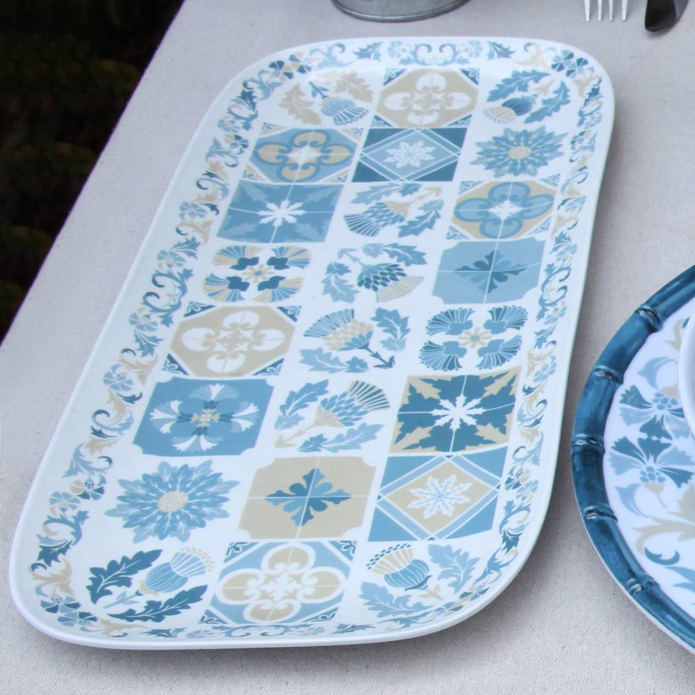Lange rechthoekige taartschotel - zuiver melamine - 37,5 cm - Lissabon