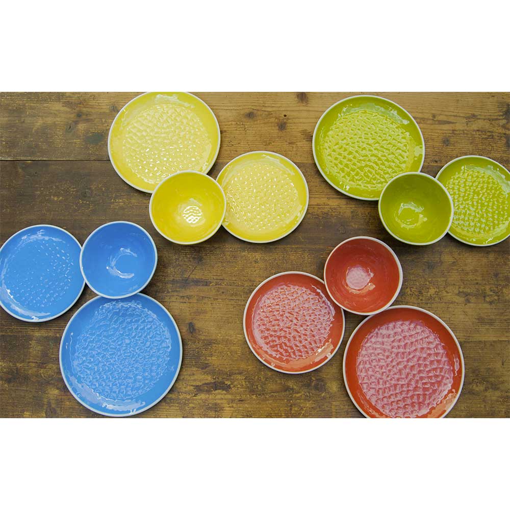 Plat bord van 23 cm van pure melamine - Rood. 2 stukken