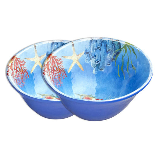 Kom van pure melamine - Zeebodem. 2 stukken