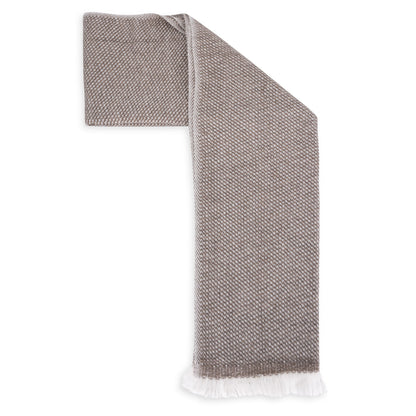 Heren & dames sjaal van kasjmier en wol 40 x 190 cm - Bruin / Wit