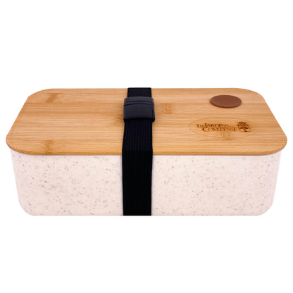 Lunchbox op basis van tarwevezels met bamboe deksel - kan in de magnetron
