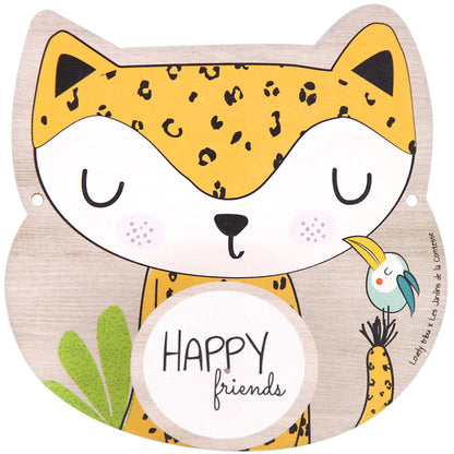 Houten kinderkapstock "Happy Friends" met "Gigi de giraf"